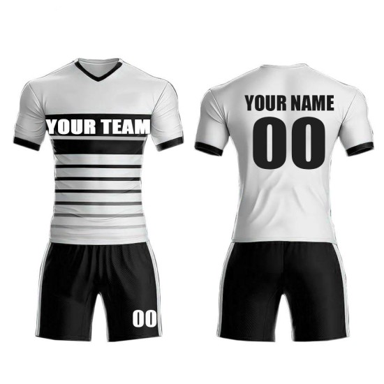 High Quality Custom Men's Football Kits Name-Team Training Soccer Jersey Set with Sublimation Washed Technics Uniforms