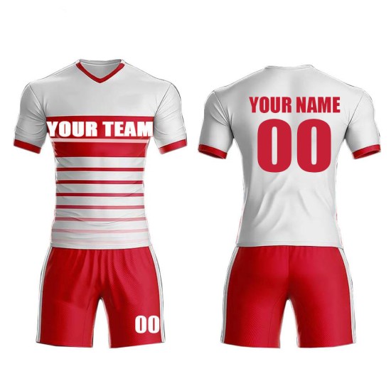 High Quality Custom Men's Football Kits Name-Team Training Soccer Jersey Set with Sublimation Washed Technics Uniforms